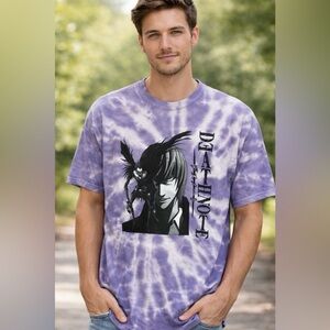 Urban Outfitters Purple Tie-Dye Death Note Tee